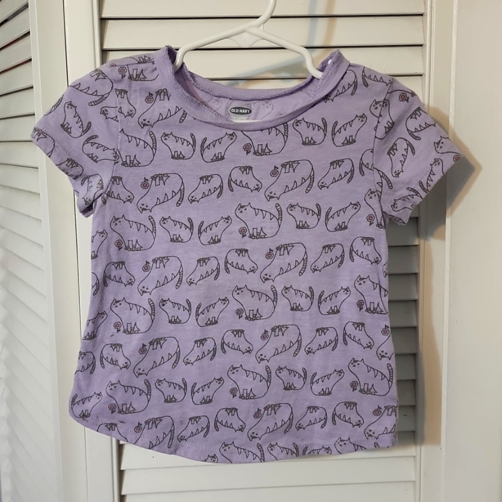 Purple Old Navy Cat T-Shirt, Size 3T